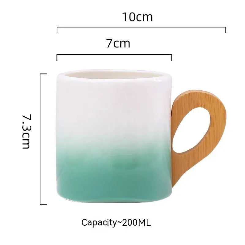 European Creative Bamboo Handle Cup Good-looking Gift Breakfast Milk Coffee Cup - Bellarte Enchanté European Creative Bamboo Handle Cup Good-looking Gift Breakfast Milk Coffee Cup